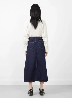 Denim 5-Pocket Maxi Skirt Blue Indigo<BEAMS BOY New