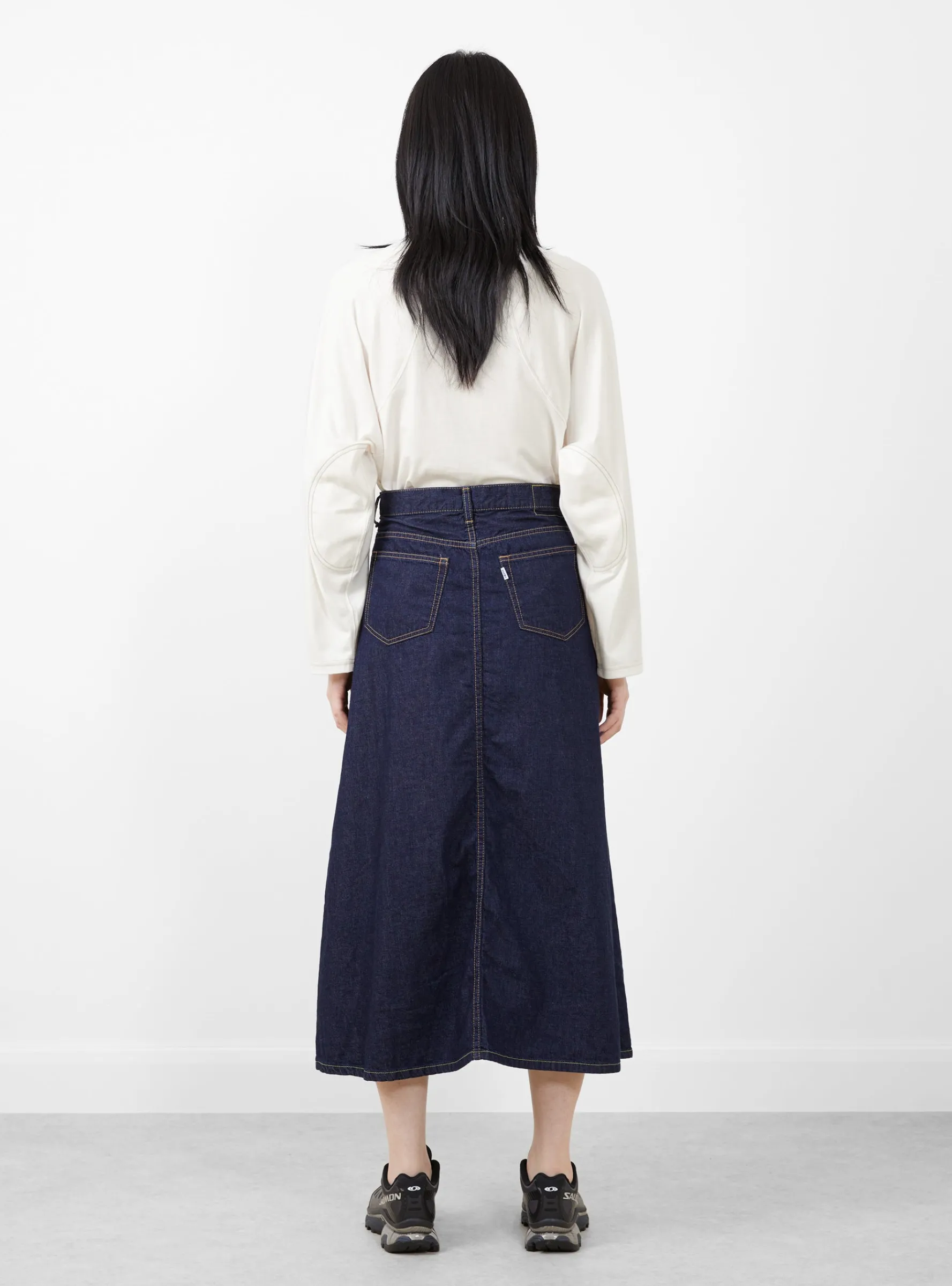 Denim 5-Pocket Maxi Skirt Blue Indigo<BEAMS BOY New