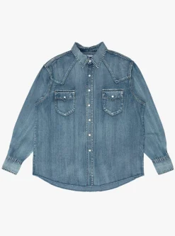 Denim Western Shirt Mid Indigo Wash<Carter Young New