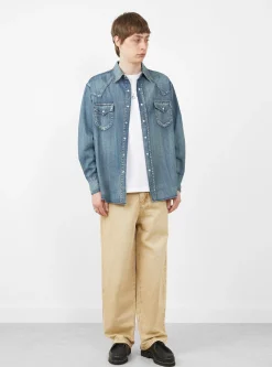 Denim Western Shirt Mid Indigo Wash<Carter Young New