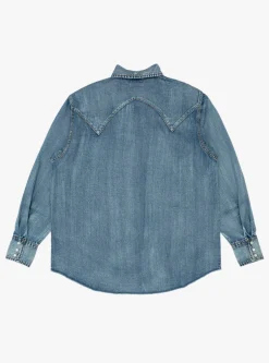 Denim Western Shirt Mid Indigo Wash<Carter Young New