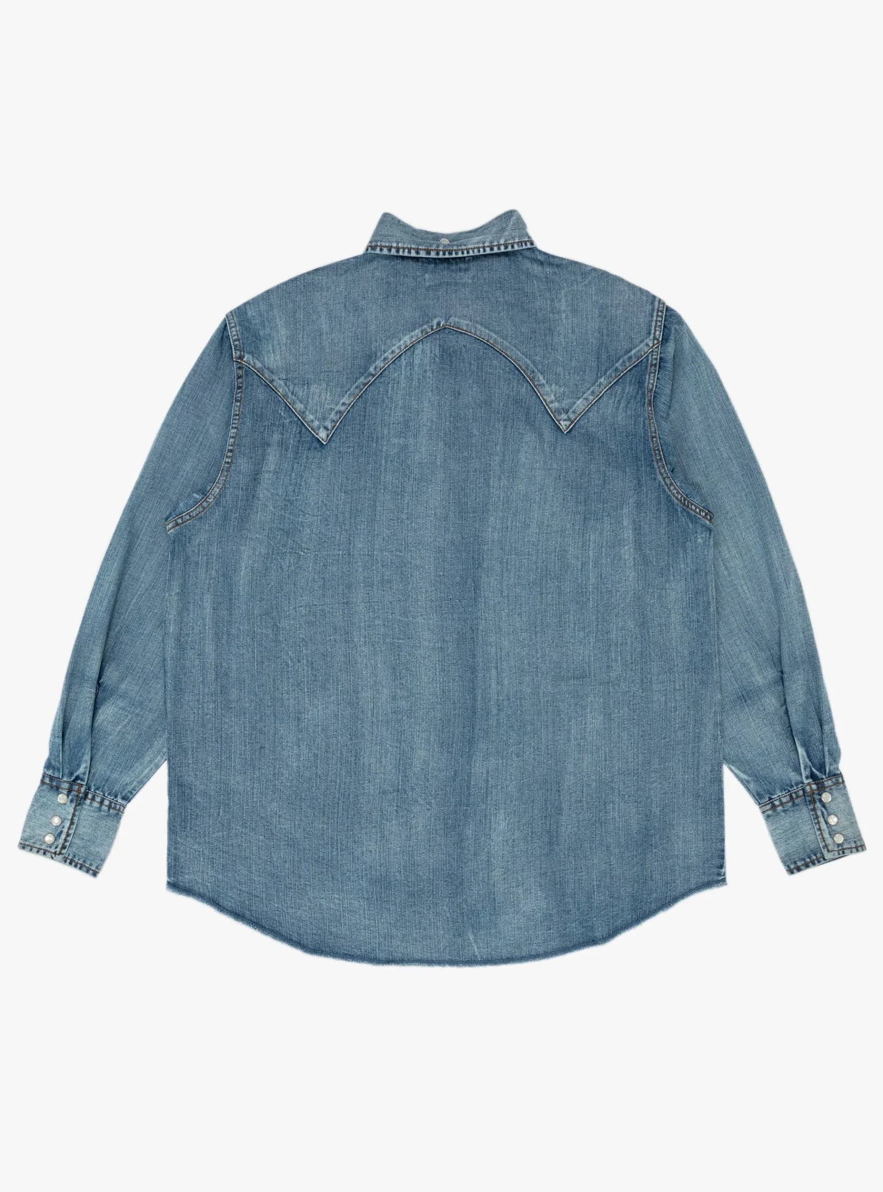 Denim Western Shirt Mid Indigo Wash<Carter Young New