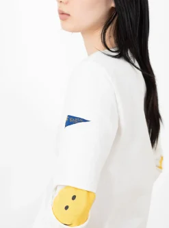Densed Jersey Elbow-Rip Boatneck LS Tee White<Kapital Discount