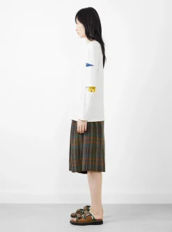 Densed Jersey Elbow-Rip Boatneck LS Tee White<Kapital Discount
