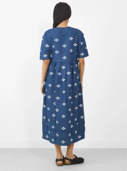 Detta Dress Embroidered Indigo<Sideline Fashion
