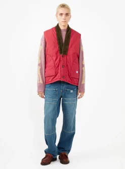 Dotera Canvas Vest Pink & Red<Kapital Outlet