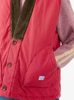 Dotera Canvas Vest Pink & Red<Kapital Outlet