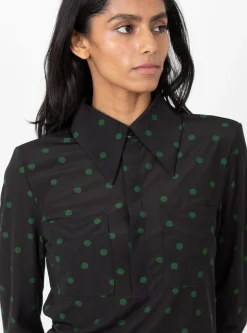 Dot Print Jersey L/S Black<TOGA PULLA Fashion