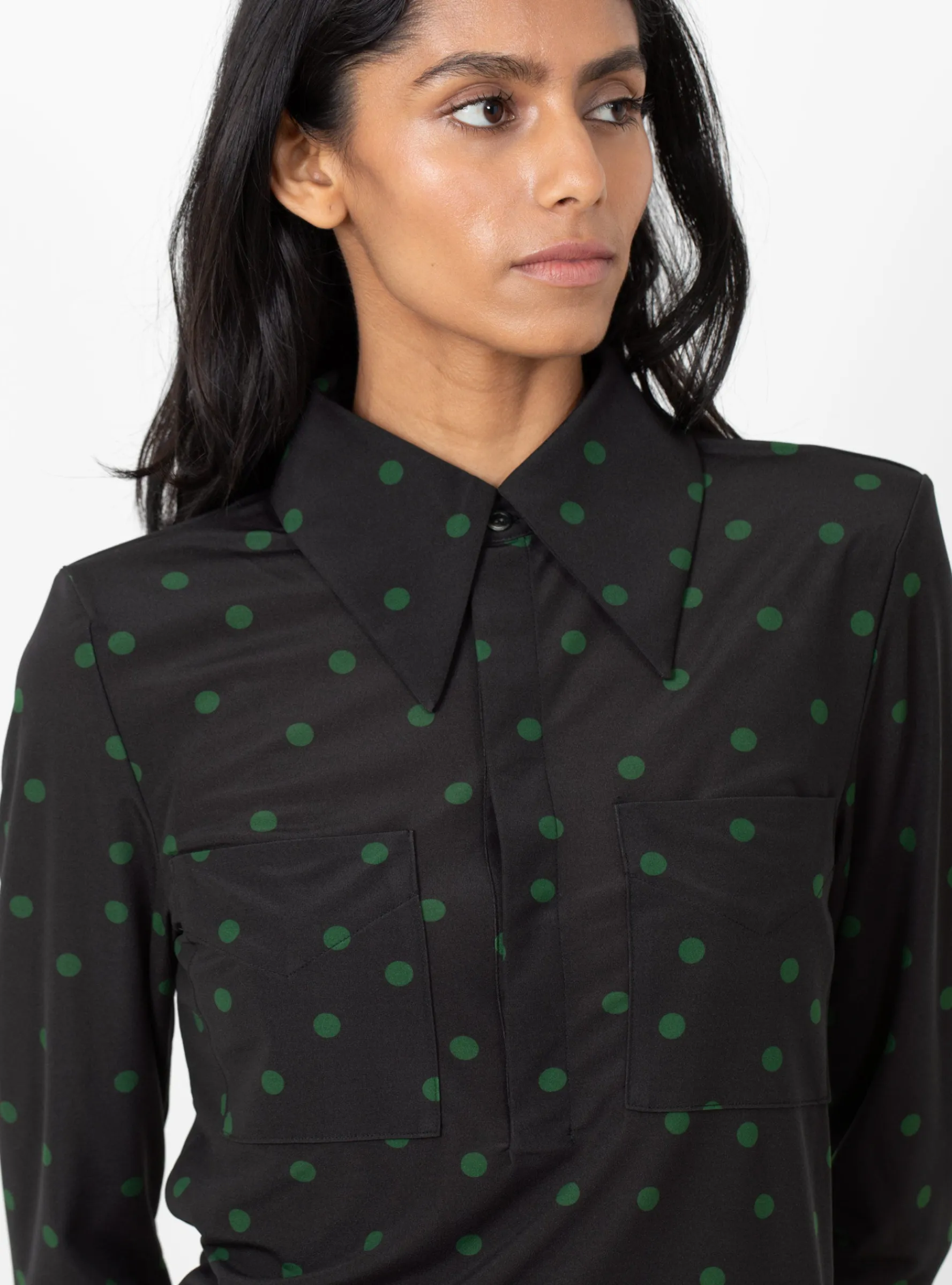 Dot Print Jersey L/S Black<TOGA PULLA Fashion