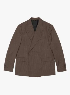 Double Breasted Blazer Nutmeg Vintage Stripe<mfpen Fashion