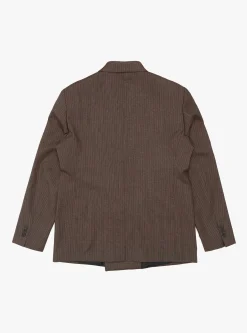 Double Breasted Blazer Nutmeg Vintage Stripe<mfpen Fashion