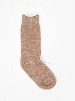 Double Face Merino Wool Crew Socks Camel<ROTOTO Fashion