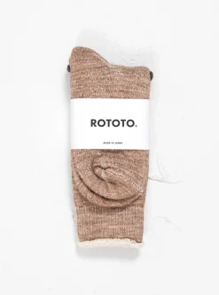 Double Face Merino Wool Crew Socks Camel<ROTOTO Fashion