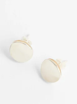 Double Layer Round Earrings Silver<Helena Rohner Sale