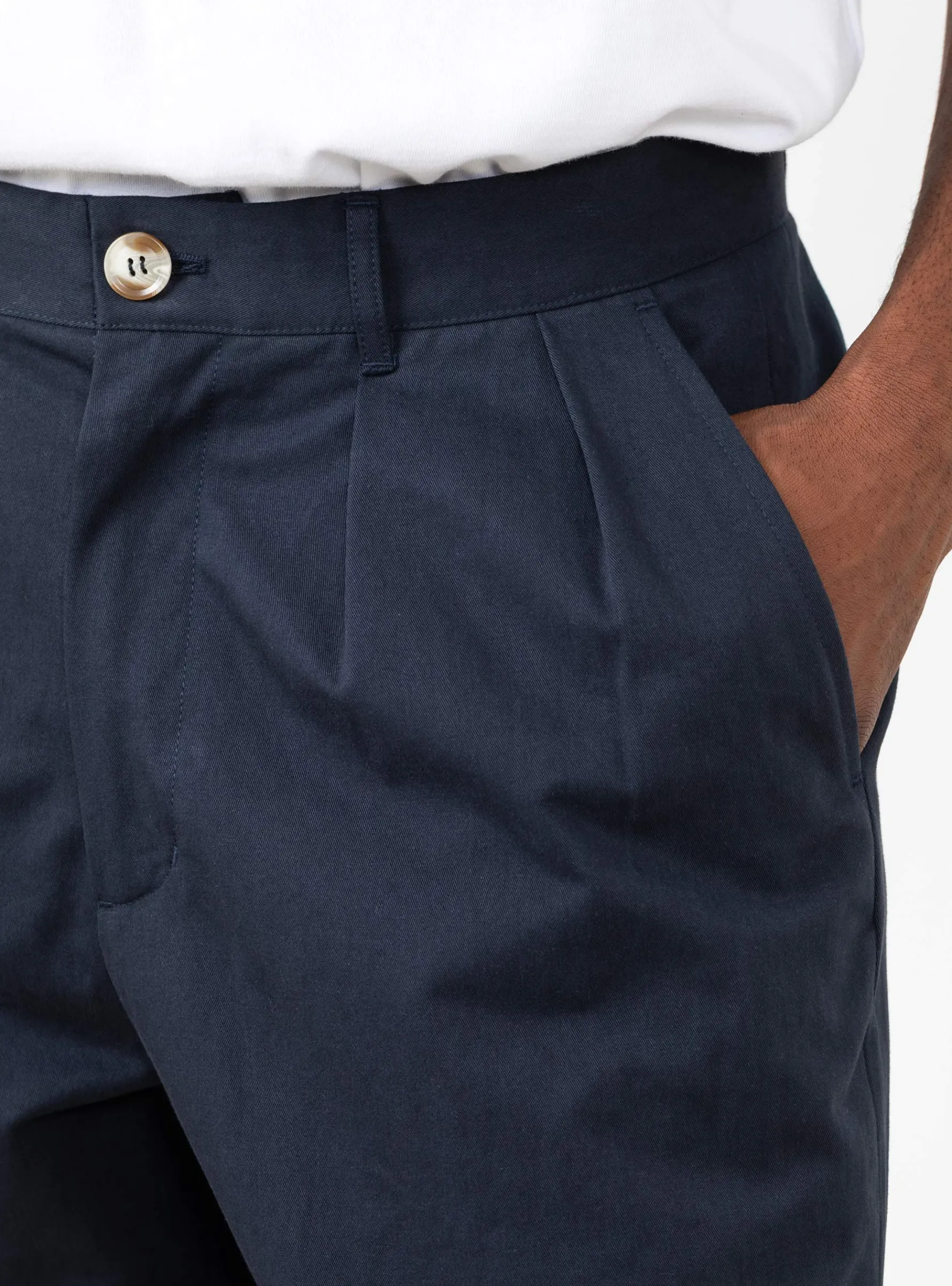 Double Pleated Pant Navy<Brother Brother Outlet