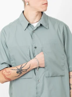 Double Pocket Shirt Blue Grey<Still By Hand New