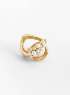 Double Wave Cluster Ring Gold<BEATRIZ PALACIOS Best