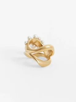 Double Wave Cluster Ring Gold<BEATRIZ PALACIOS Best