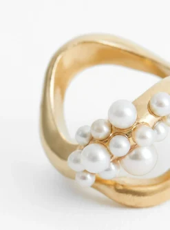 Double Wave Cluster Ring Gold<BEATRIZ PALACIOS Best