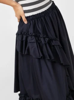 Draped Skirt Navy<YMC Hot