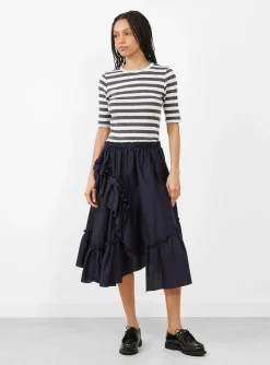 Draped Skirt Navy<YMC Hot