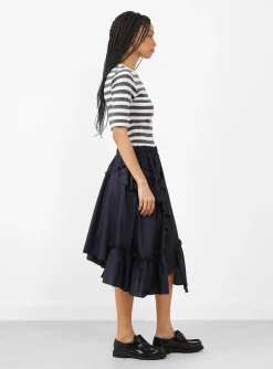 Draped Skirt Navy<YMC Hot