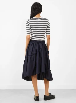 Draped Skirt Navy<YMC Hot