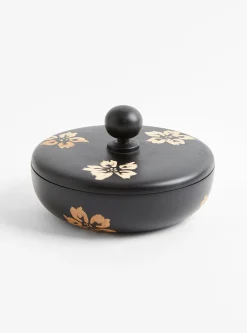 Ebony L Floral Bowl - Round Knob<Small Goods Design Best