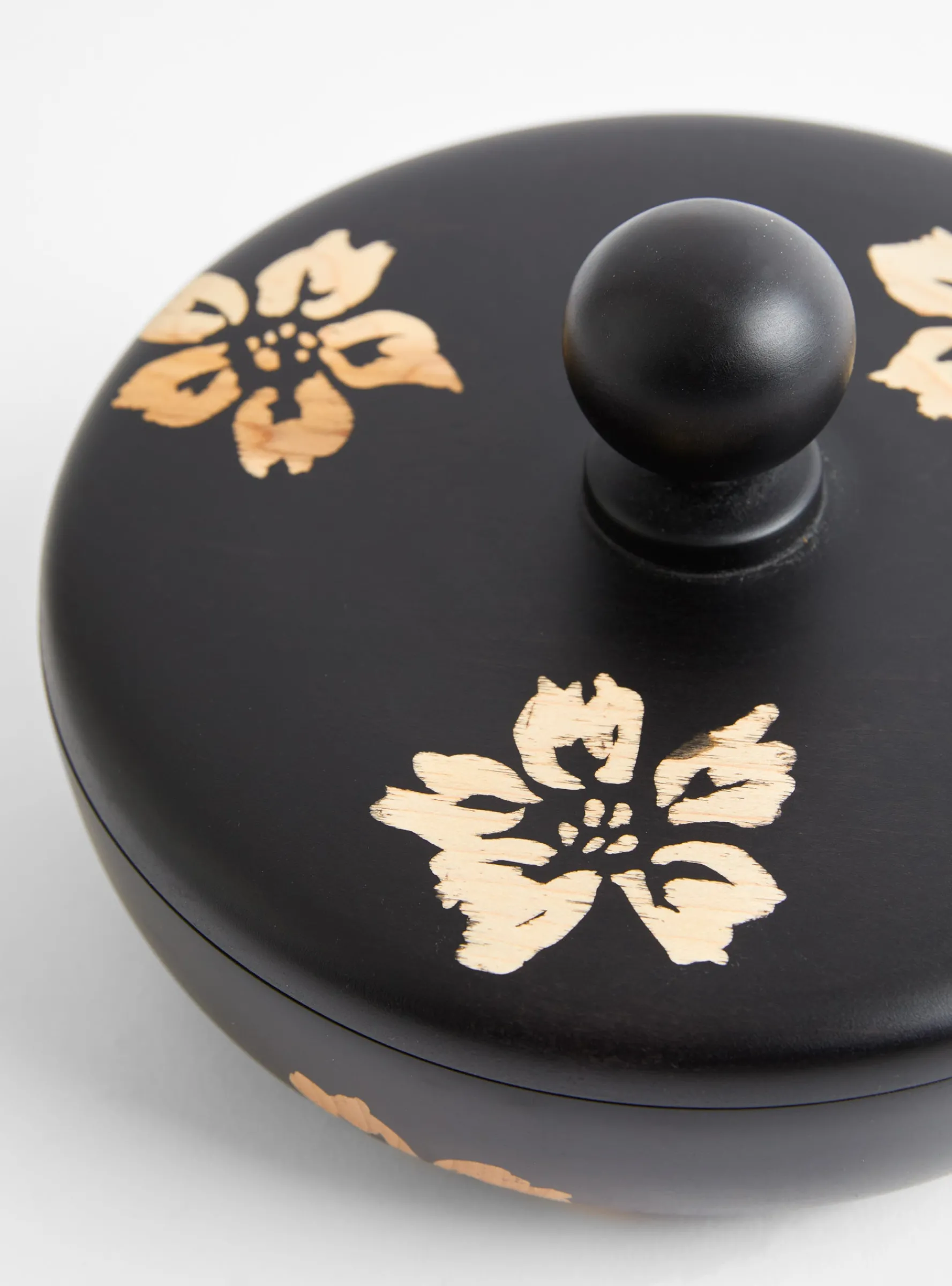 Ebony L Floral Bowl - Round Knob<Small Goods Design Best