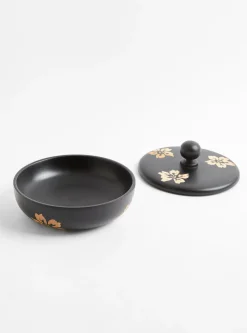 Ebony L Floral Bowl - Round Knob<Small Goods Design Best
