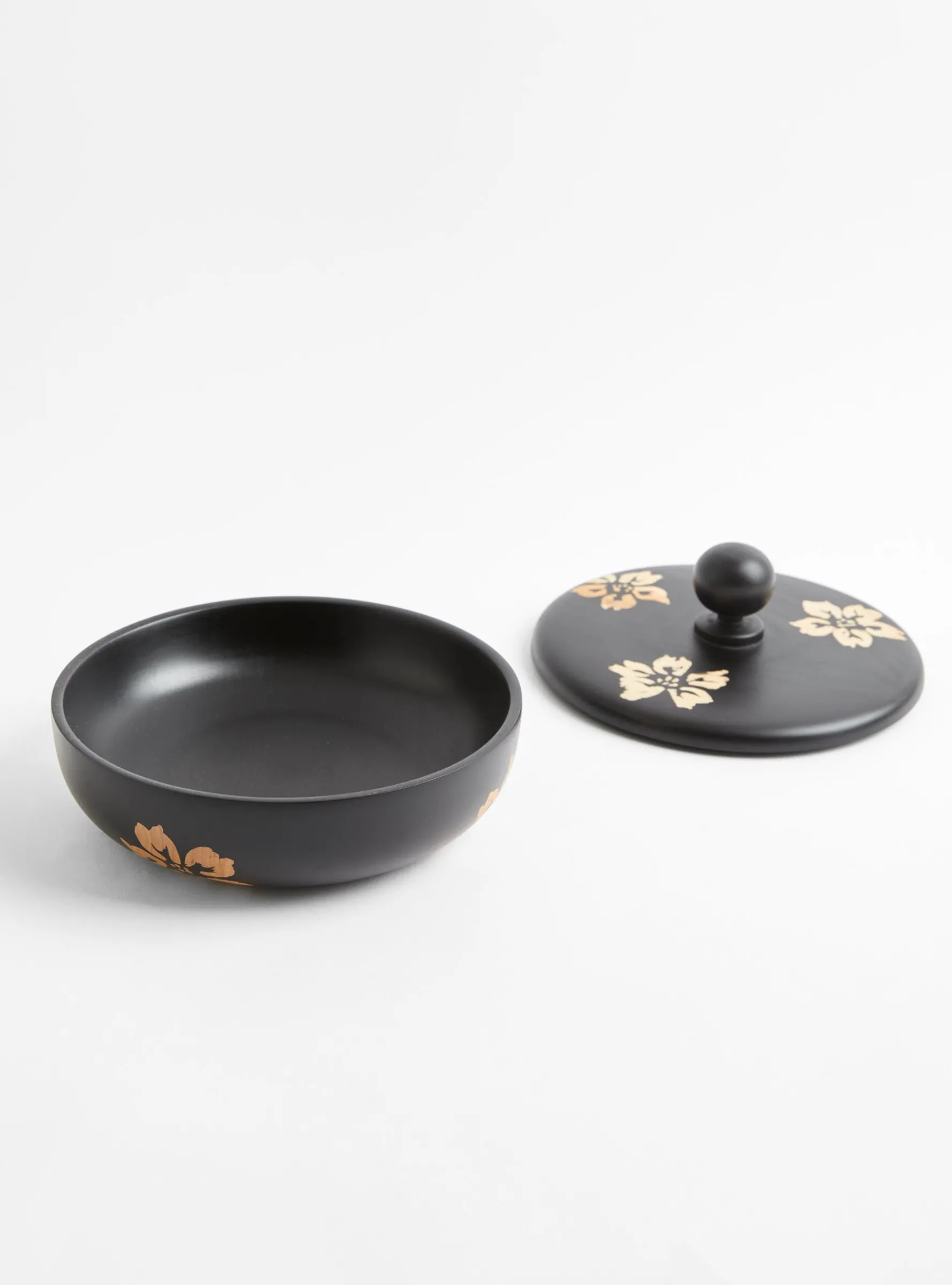Ebony L Floral Bowl - Round Knob<Small Goods Design Best