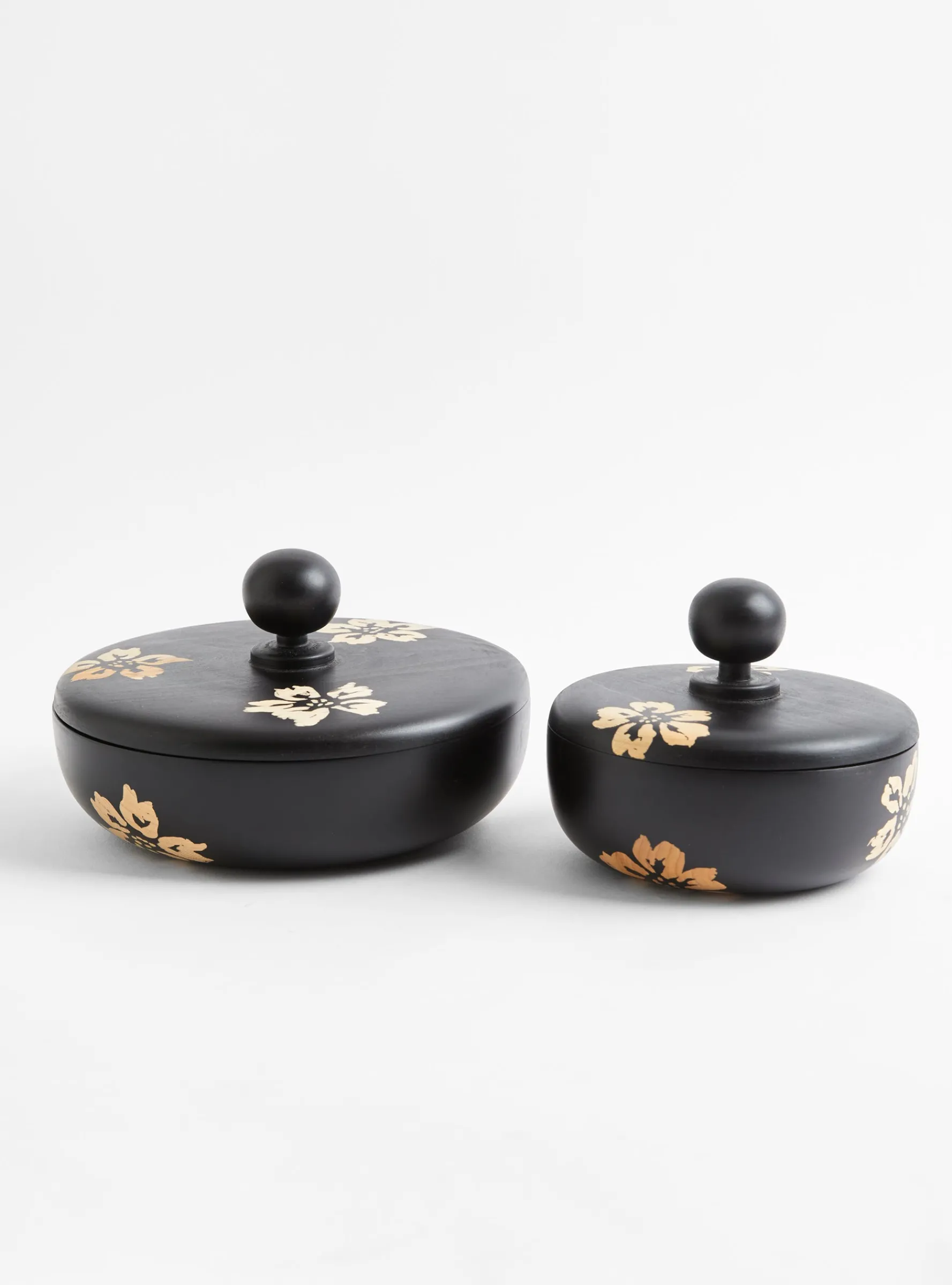 Ebony L Floral Bowl - Round Knob<Small Goods Design Best