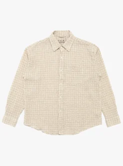 Executive Shirt Beige Structure Check<mfpen Fashion