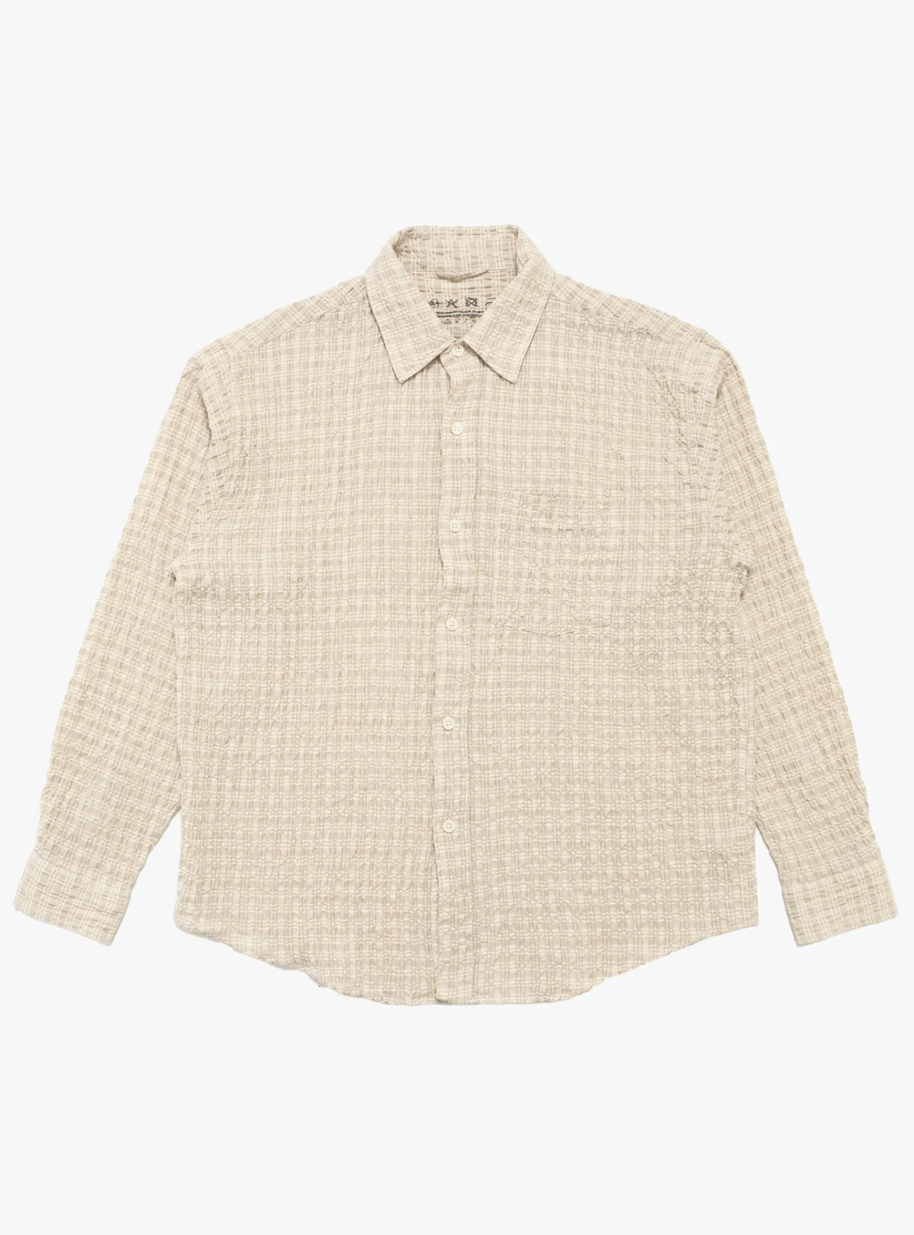 Executive Shirt Beige Structure Check<mfpen Fashion