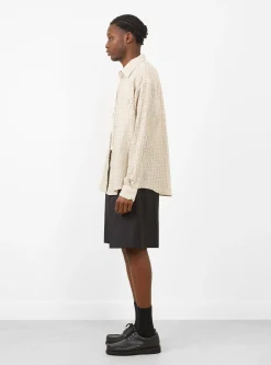 Executive Shirt Beige Structure Check<mfpen Fashion