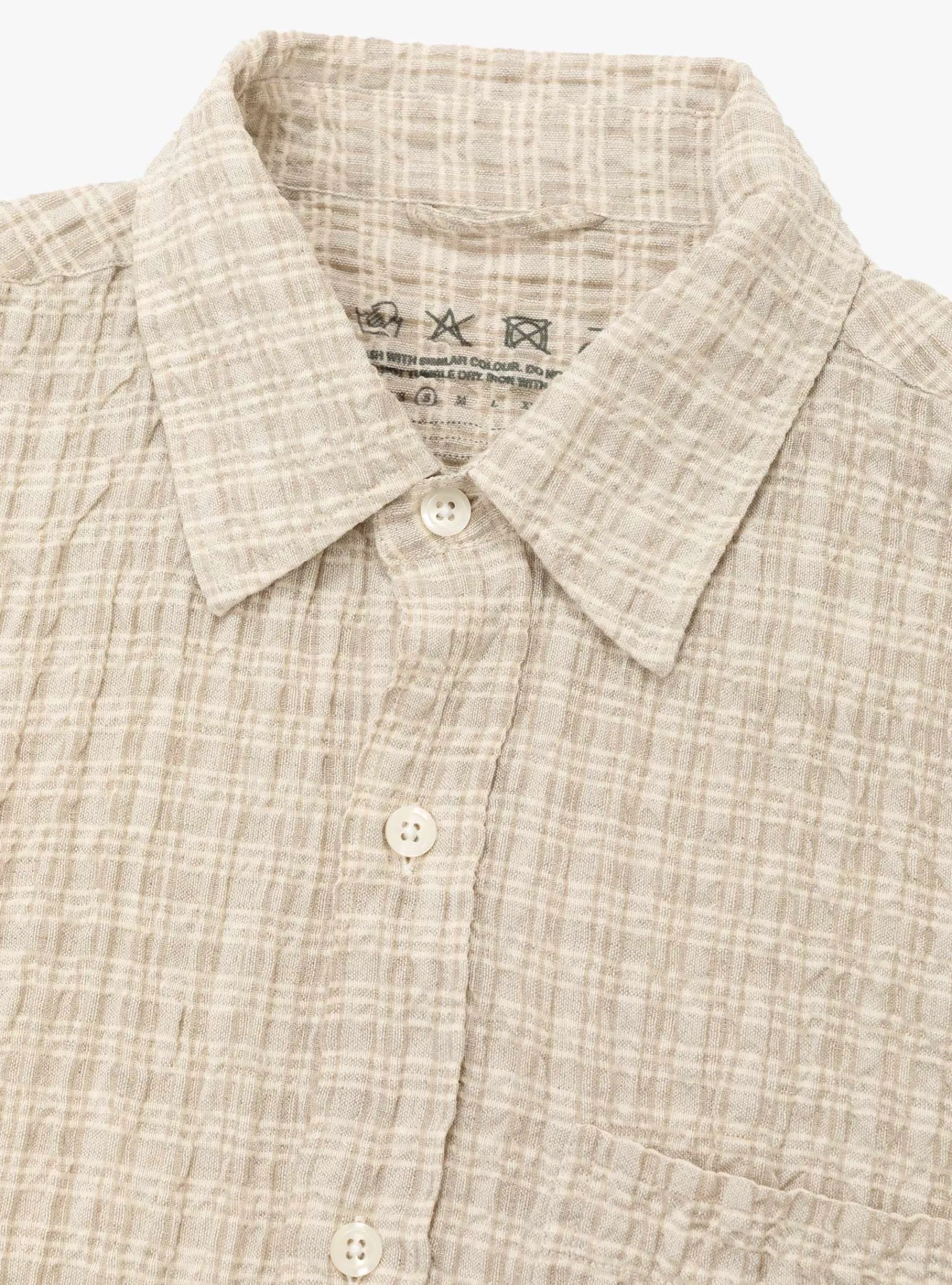 Executive Shirt Beige Structure Check<mfpen Fashion