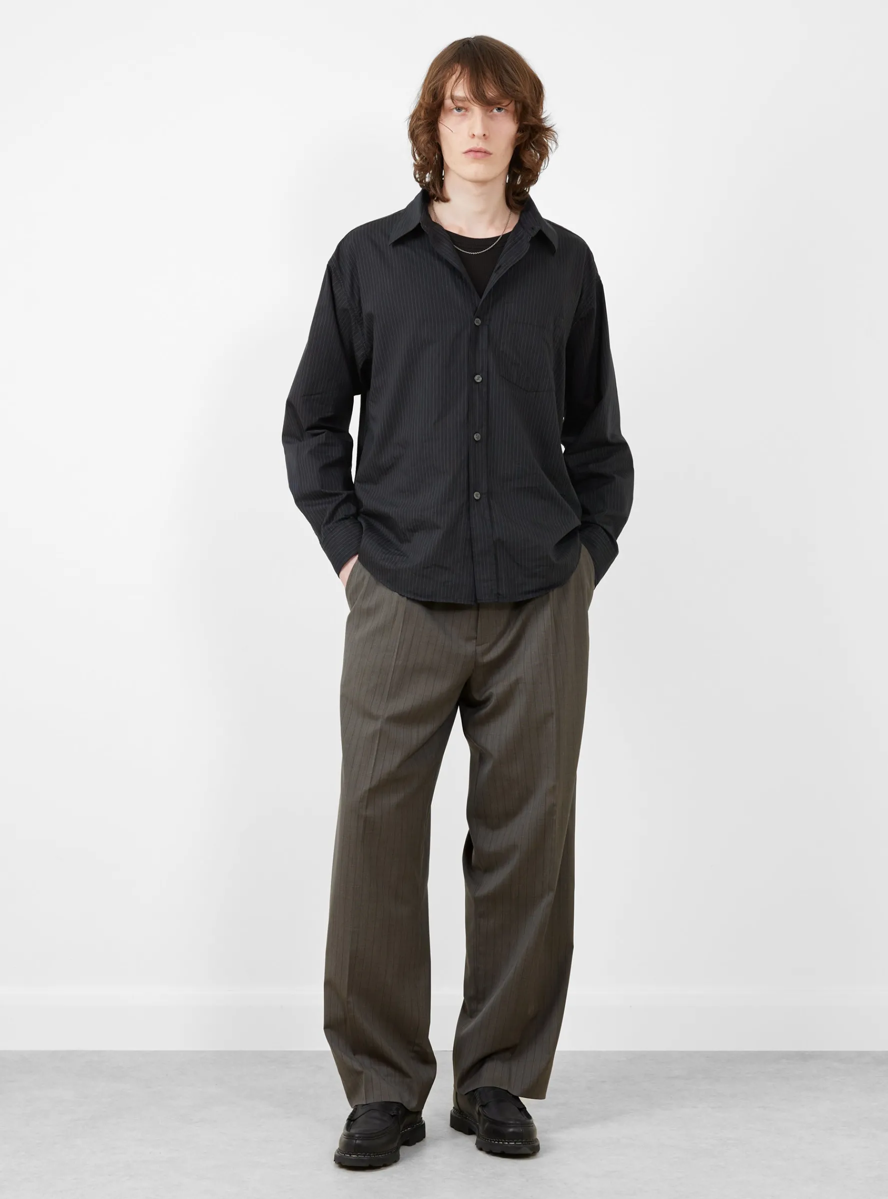 Executive Shirt Black Pinstripe<mfpen Discount