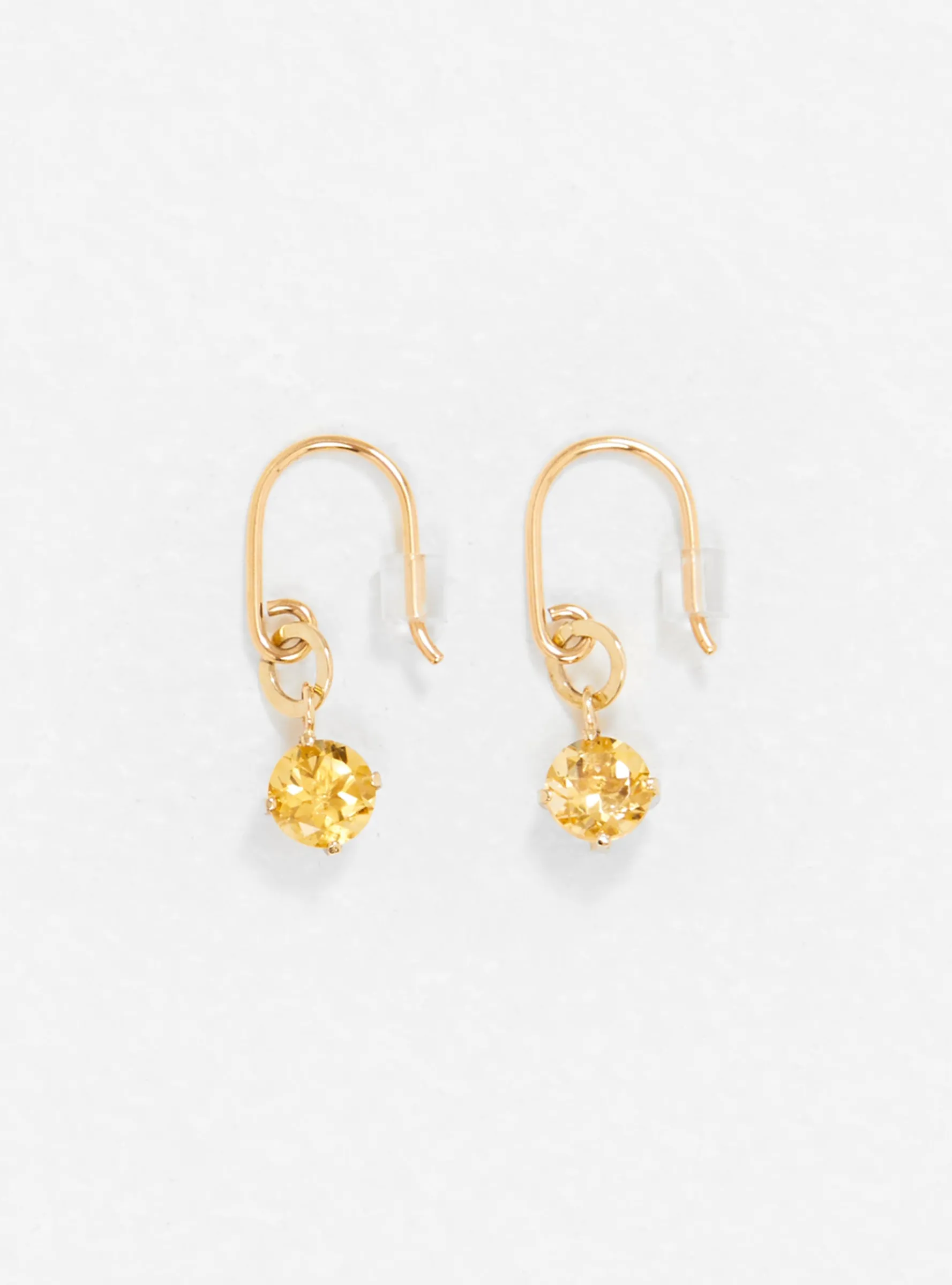 Faceted Stone Golden Citrine 9K Gold Earrings<Helena Rohner Hot