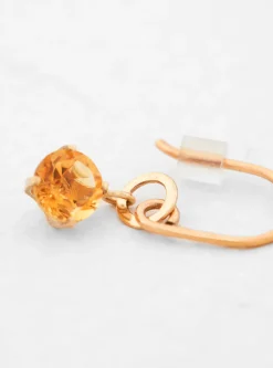Faceted Stone Golden Citrine 9K Gold Earrings<Helena Rohner Hot