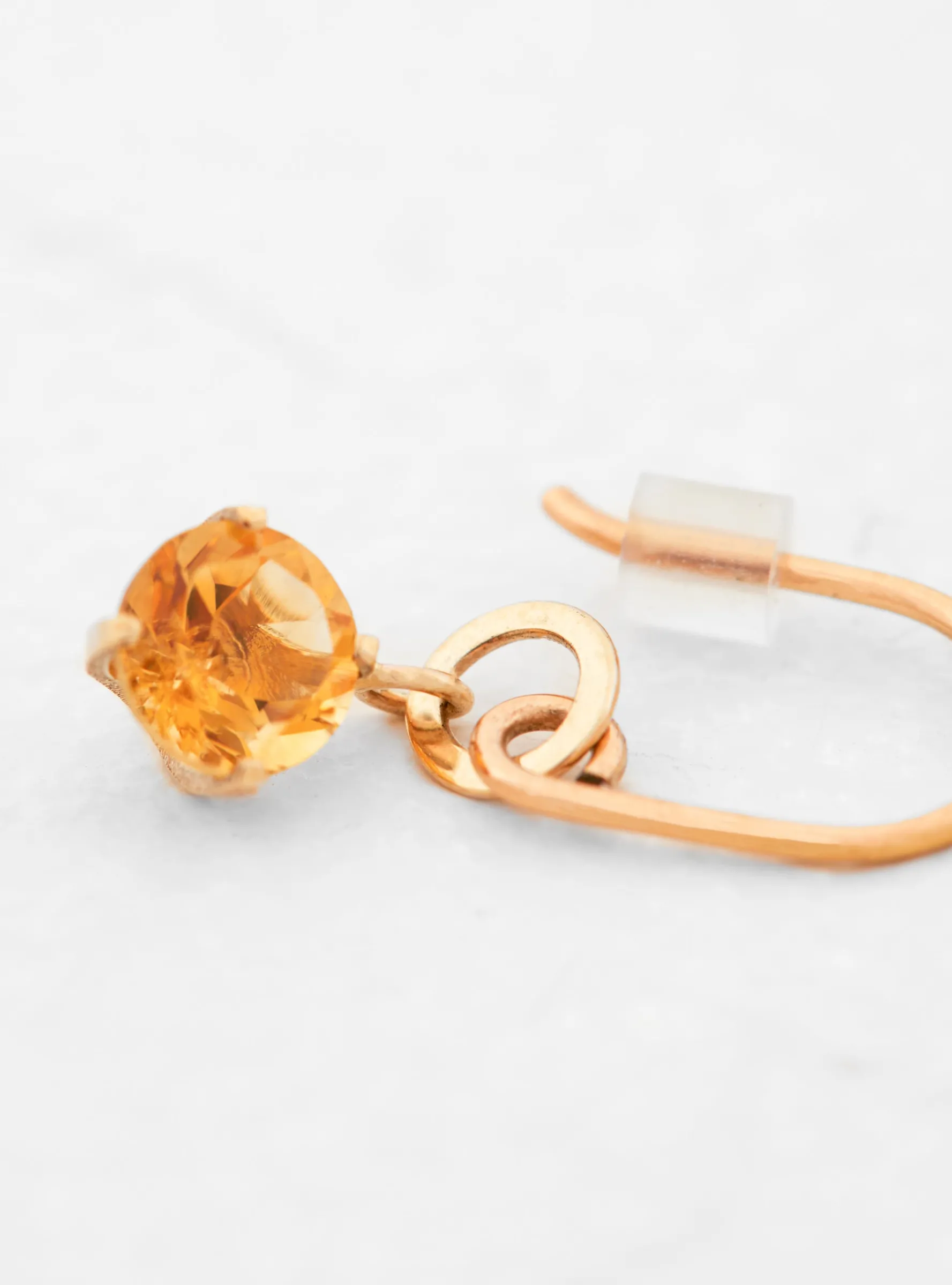 Faceted Stone Golden Citrine 9K Gold Earrings<Helena Rohner Hot