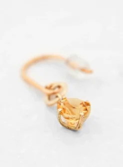 Faceted Stone Golden Citrine 9K Gold Earrings<Helena Rohner Hot