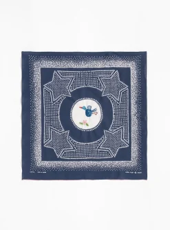Fastcolour Selvedge Bandana Navy Magpie Embroidery<Kapital Hot