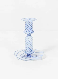 Flare Stripe Milk Medium Candle Holder Blue<Hay Outlet