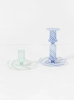 Flare Stripe Milk Medium Candle Holder Blue<Hay Outlet