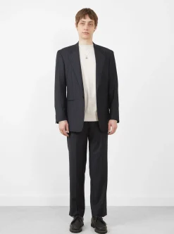 Flat Front Trouser Navy Pinstripe<Carter Young New
