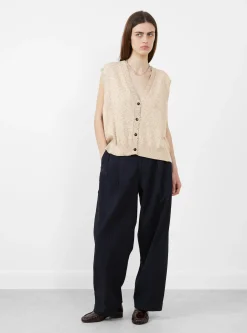 Flecked Cotton Knit Waistcoat Natural<Cordera Best