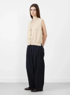 Flecked Cotton Knit Waistcoat Natural<Cordera Best