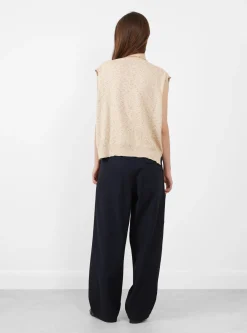 Flecked Cotton Knit Waistcoat Natural<Cordera Best