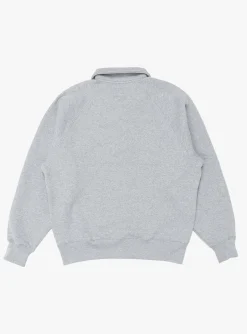 Fleece Raglan Zip Mock Grey Heather<Stüssy Clearance