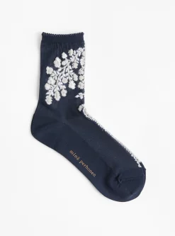 Floraleaf Socks Navy<Minä Perhonen Clearance